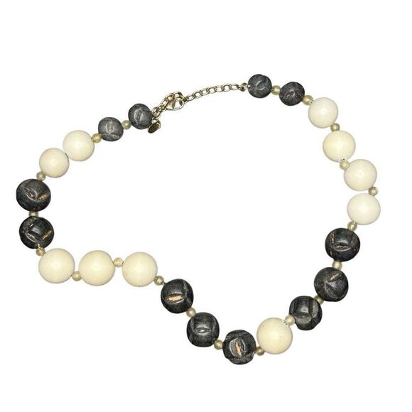 Stunning Monet Black and white stone necklace - Picture 1 of 4